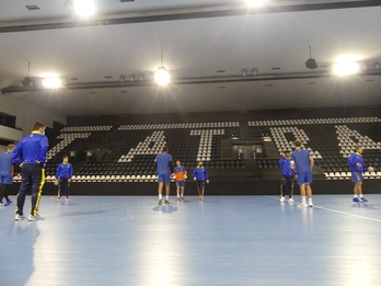 Imagen del entrenamiento del equipo en Presov (BIDASOA IRUN)