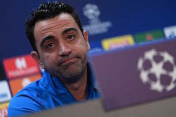 Segundo partido en el banquillo azulgrana y segunda final para Xavi, esta vez en Champions. (Lluis GENE/AFP)