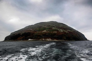 Aspecto de la isla Ailsa Craig.