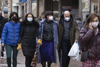 La obligación de usar mascarilla en la calle en Hego Euskal Herria se volvió a decretar el pasado 24 de diciembre.