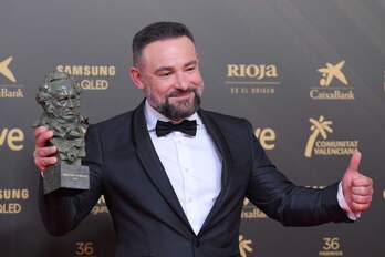 Urko Olazabal cumplió los pronósticos y se llevó el Goya a mejor actor de reparto.