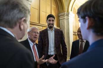 Enes Kanter, en la Casa Blanca. 