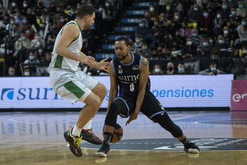 Goudelock, en un partido anterior con Bilbao Basket.