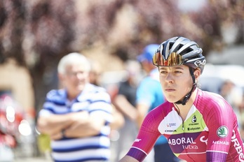 Usoa Ostolaza, lasterketa bat hasi aurretik. 