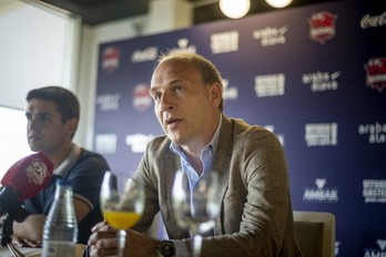 El manager general de Saski Baskonia, Félix Fernández, en pleno balance de la recién terminada campaña.