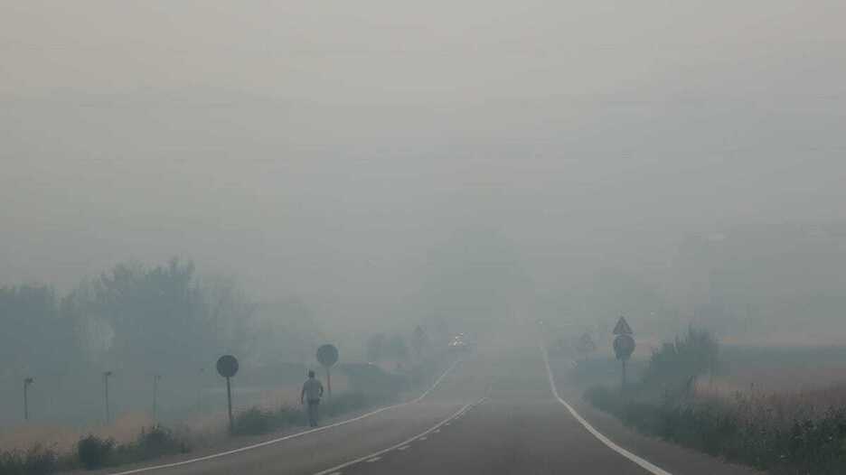 La carretere entre Obanos y Gares ha quedado cortada. La carretere entre Obanos y Gares ha quedado cortada.