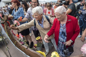 Homenaje a víctimas del franquismo en Donostia, en 2018.