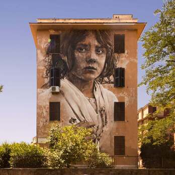 Uno de los murales del proyecto «Big City Life» en el barrio de Tor Marancia.