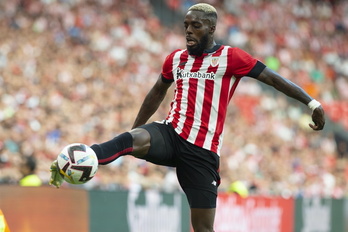 Williams en el partido contra el Valencia de esta temporada en San Mamés.