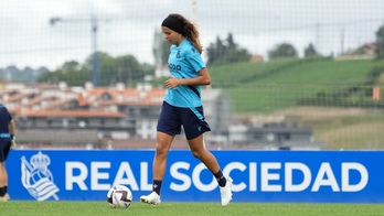 Andreia Jacinto, durante el primer entrenamiento de la semana en Zubieta.