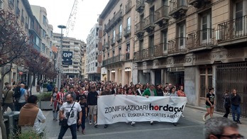 Manifestación de Hordago por las calles de Tutera.