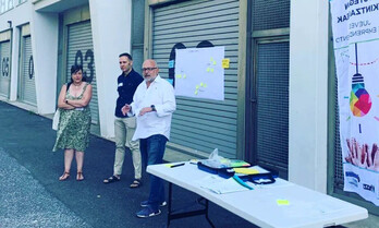 Imagen de Alfredo de Miguel en un acto organizado este verano por Itsas Garapen Elkartea.