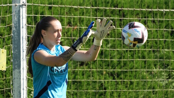 Elene Lete durante un entrenamiento en Zubieta.