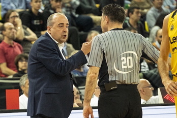 Txus Vidorreta, en la tensión de un partido.