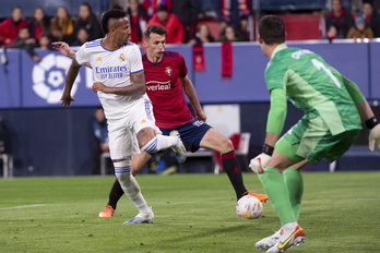 Budimir anotó el gol rojillo de la última visita merengue a El Sadar, que se saldó con un 1-3 adverso.