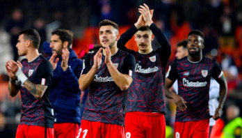 Aitor Paredes en el duelo contra el Real Madrid en San Mamés.