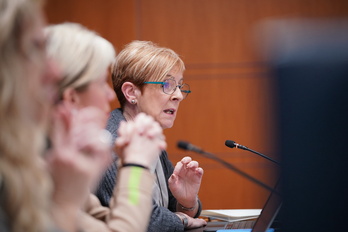Arantxa Tapia durante su intervención en la Comisión Desarrollo Económico e Innovación.