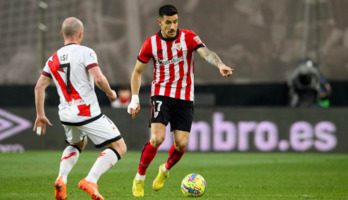 Yuri acabó renqueante el partido ante el Rayo.