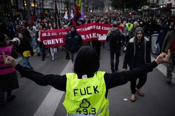 Protesta en París contra la reforma de las pensiones. 