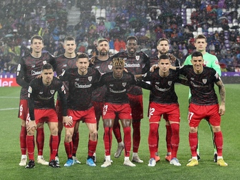 Alineación titular del Athletic en Valladolid.