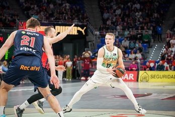 Ludde Hakanson, en el derbi del domingo en el Buesa Arena.