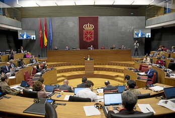 Imagen del Parlamento de Nafarroa, durante el transcurso de un pleno.