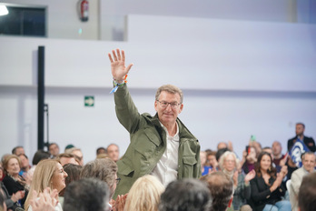 Alberto Núñez Feijóo, el domingo en Gasteiz.