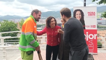 Nora Abete, candidata del PSE a la Alcaldía, en el acto desarrollado en Arangoiti.