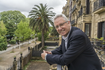 José Ignacio Asensio, en la sede del PSE en Donostia.