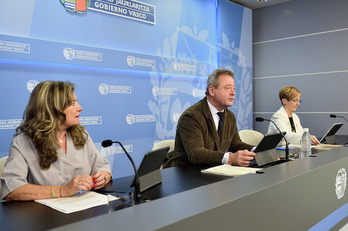 Gotzone Sagardui en la rueda de prensa del martes tras el Consejo de Gobierno.