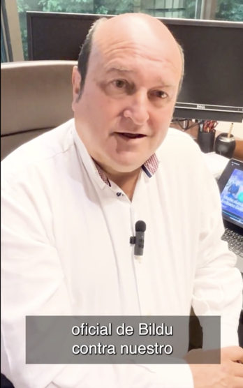 Ortuzar, en un fotograma del vídeo publicado en sus redes. 