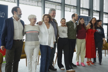 Yolanda Díaz, en el acto de este miércoles en Tabakalera.