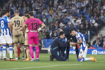 Brais, que sufrió un codazo no sancionado con penalti, sustituyó a Silva ante el Almería. 