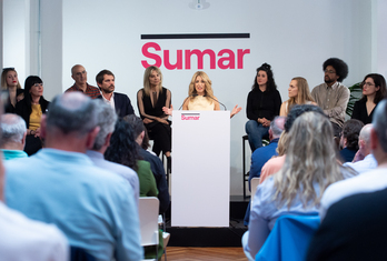 Yolanda Díaz ha comparecido este sábado ante los medios de comunicación.