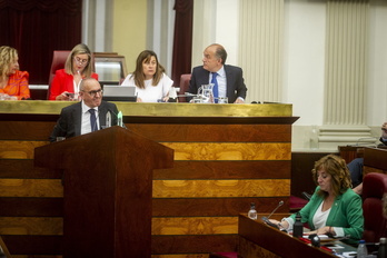 Ramiro González y Eva López de Arroyabe han presentado sus propuesta en el pleno de investidura. 
