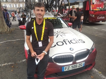 Gorka Gerrikagoitia, satisfecho en la salida de Tarbes.