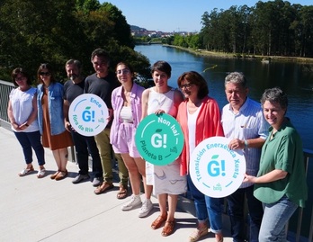 Pontón y candidatas de BNG, en la presentación de su programa medioambiental.