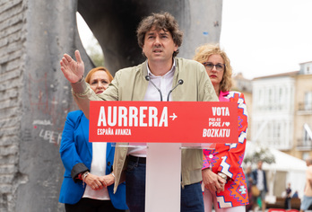 Eneko Andueza, durante su intervención este jueves en Gasteiz.