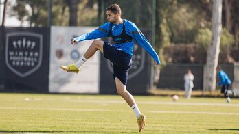 Arsen Zakharyan, en un entrenamiento con el Dinamo de Moscú.