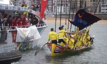 Orioko eskifaia XXXIX. Ondarroako Bandera astintzen.