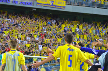 Jon Ander Garrido en el acto de despedida como futbolista.