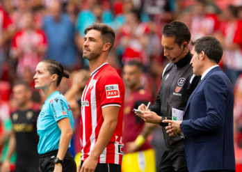 Yeray entró en la segunda mitad ante el Cádiz en sustitución de Paredes.