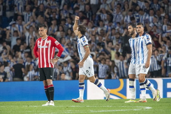 Le Normand ha anotado con una voléa el gol de la Real en el primer tiempo.