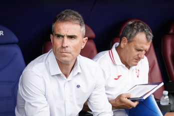 Gaizka Garitano, en el banquillo del Eibar.