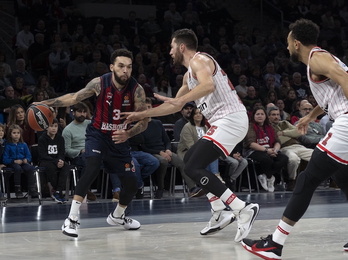 Chris Chiozza, en el reciente duelo ante Olympiacos.