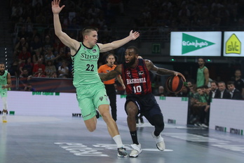 Codi Miller McIntyre, MVP de la 26ª jorrnada de Euroliga, en el derbi ante Bibao Basket.