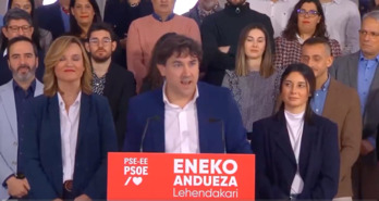 Andueza, en la presentación de la candidatura en Barakaldo.