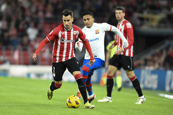 Imanol fue titular y rindió a muy buen nivel ante el Barcelona.