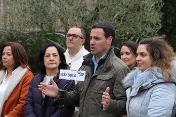 Imanol Pradales, en el acto preelectoral del PNV hoy en Balmaseda.