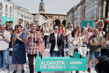 Imagen del acto político celebrado este domingo por EH Bildu en Gasteiz.